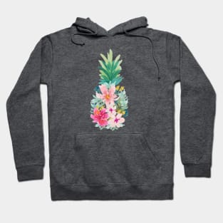 Watercolor Floral Pineapple Hoodie